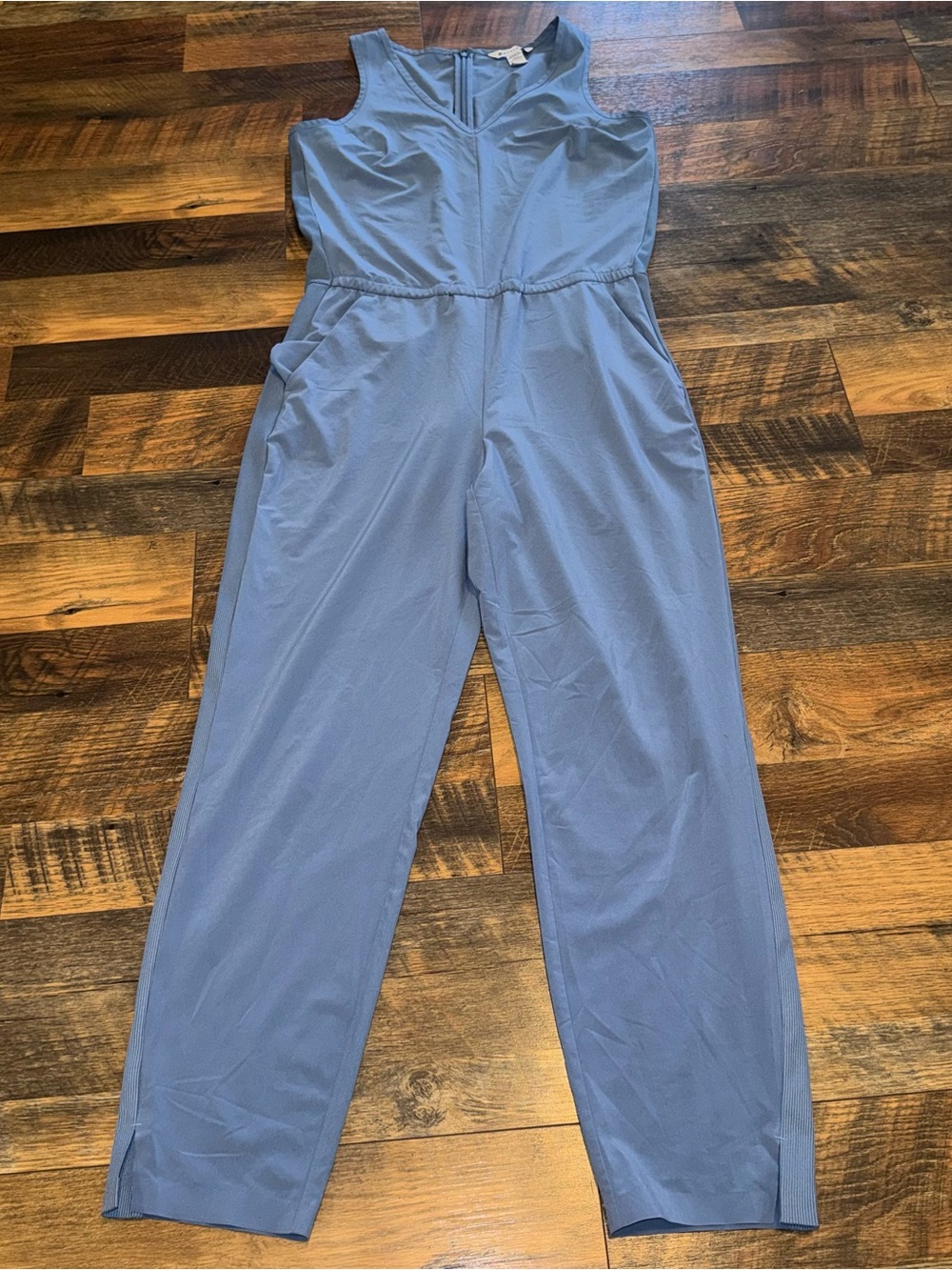 Athleta Sleeveless V-Neck Jumpsuit in Light Blue